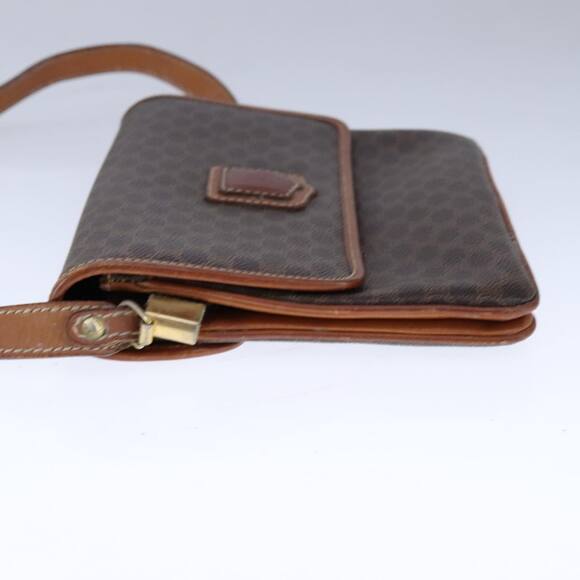 CELINE Macadam Canvas Shoulder Bag Pvc Leather Brown - Picture 4 of 16